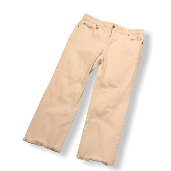 Michael Kors Denim - Michael Kors white jeans frayed hem size 6